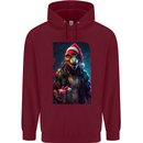 Christmas Reptile Dinosaur T-Rex Xmas Mens 80% Cotton Hoodie Maroon
