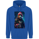 Christmas Reptile Dinosaur T-Rex Xmas Mens 80% Cotton Hoodie Royal Blue