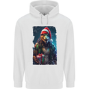 Christmas Reptile Dinosaur T-Rex Xmas Mens 80% Cotton Hoodie White
