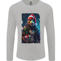 Christmas Reptile Dinosaur T-Rex Xmas Mens Long Sleeve T-Shirt Sports Grey