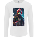 Christmas Reptile Dinosaur T-Rex Xmas Mens Long Sleeve T-Shirt White