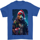 Christmas Reptile Dinosaur T-Rex Xmas Mens T-Shirt 100% Cotton Royal Blue