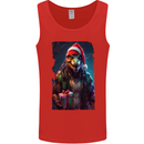 Christmas Reptile Dinosaur T-Rex Xmas Mens Vest Tank Top Red
