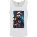 Christmas Reptile Dinosaur T-Rex Xmas Mens Vest Tank Top White