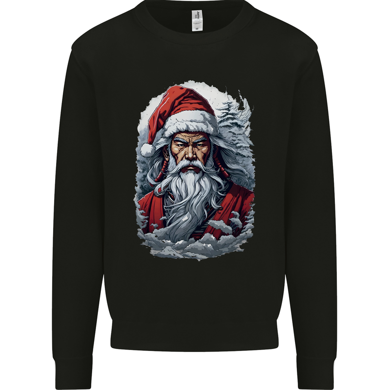Christmas Samurai Shogun MMA Warrior Kids Sweatshirt Jumper Black