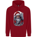 Christmas Samurai Shogun MMA Warrior Mens 80% Cotton Hoodie Red