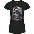 Christmas Samurai Shogun MMA Warrior Womens Petite Cut T-Shirt Black