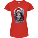 Christmas Samurai Shogun MMA Warrior Womens Petite Cut T-Shirt Red