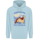 Christmas Santa Claus Needs a Break Xmas Childrens Kids Hoodie Light Blue