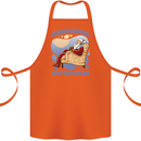 Christmas Santa Claus Needs a Break Xmas Cotton Apron 100% Organic Orange