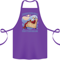 Christmas Santa Claus Needs a Break Xmas Cotton Apron 100% Organic Purple