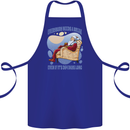 Christmas Santa Claus Needs a Break Xmas Cotton Apron 100% Organic Royal Blue