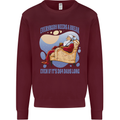 Christmas Santa Claus Needs a Break Xmas Kids Sweatshirt Jumper Maroon