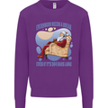 Christmas Santa Claus Needs a Break Xmas Kids Sweatshirt Jumper Purple