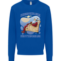 Christmas Santa Claus Needs a Break Xmas Kids Sweatshirt Jumper Royal Blue