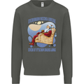 Christmas Santa Claus Needs a Break Xmas Kids Sweatshirt Jumper Storm Grey