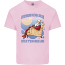 Christmas Santa Claus Needs a Break Xmas Kids T-Shirt Childrens Light Pink