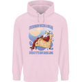 Christmas Santa Claus Needs a Break Xmas Mens 80% Cotton Hoodie Light Pink
