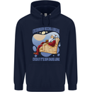 Christmas Santa Claus Needs a Break Xmas Mens 80% Cotton Hoodie Navy Blue