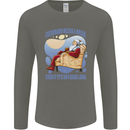 Christmas Santa Claus Needs a Break Xmas Mens Long Sleeve T-Shirt Charcoal