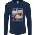 Christmas Santa Claus Needs a Break Xmas Mens Long Sleeve T-Shirt Navy Blue