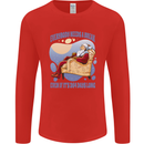 Christmas Santa Claus Needs a Break Xmas Mens Long Sleeve T-Shirt Red