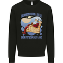 Christmas Santa Claus Needs a Break Xmas Mens Sweatshirt Jumper Black