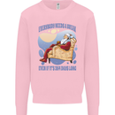 Christmas Santa Claus Needs a Break Xmas Mens Sweatshirt Jumper Light Pink