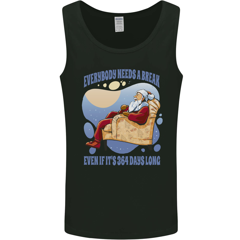 Christmas Santa Claus Needs a Break Xmas Mens Vest Tank Top Black