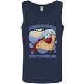 Christmas Santa Claus Needs a Break Xmas Mens Vest Tank Top Navy Blue