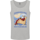 Christmas Santa Claus Needs a Break Xmas Mens Vest Tank Top Sports Grey