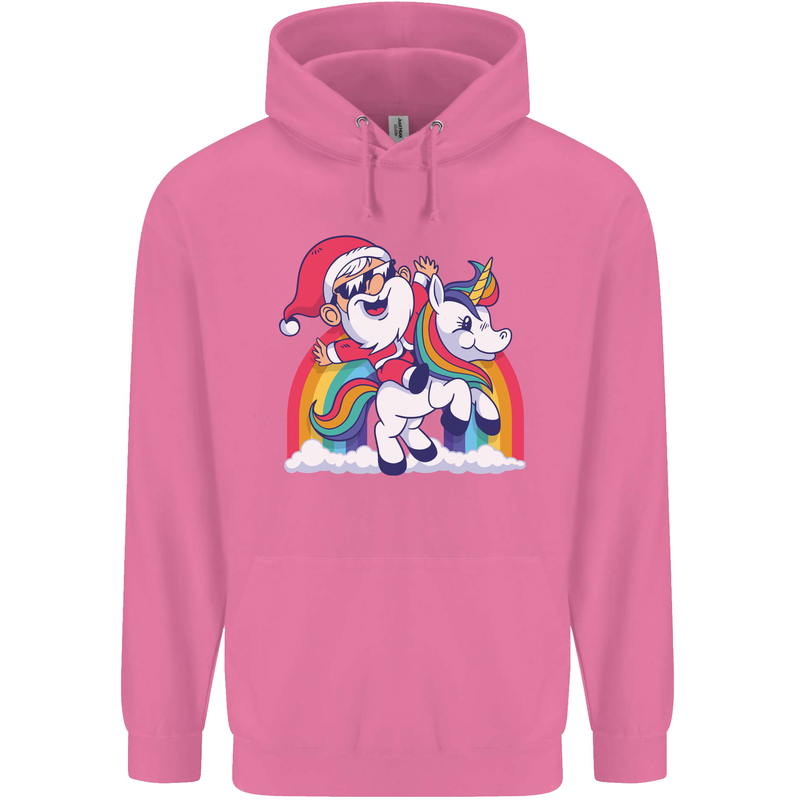 Christmas Santa Claus On a Unicorn Xmas Childrens Kids Hoodie Azalea