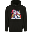 Christmas Santa Claus On a Unicorn Xmas Childrens Kids Hoodie Black
