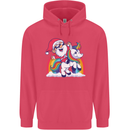 Christmas Santa Claus On a Unicorn Xmas Childrens Kids Hoodie Heliconia