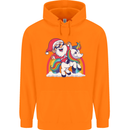 Christmas Santa Claus On a Unicorn Xmas Childrens Kids Hoodie Orange