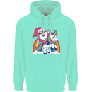 Christmas Santa Claus On a Unicorn Xmas Childrens Kids Hoodie Peppermint