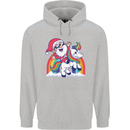Christmas Santa Claus On a Unicorn Xmas Childrens Kids Hoodie Sports Grey