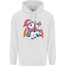 Christmas Santa Claus On a Unicorn Xmas Childrens Kids Hoodie White