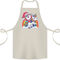 Christmas Santa Claus On a Unicorn Xmas Cotton Apron 100% Organic Natural