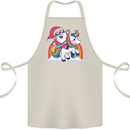 Christmas Santa Claus On a Unicorn Xmas Cotton Apron 100% Organic Natural