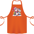 Christmas Santa Claus On a Unicorn Xmas Cotton Apron 100% Organic Orange