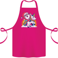 Christmas Santa Claus On a Unicorn Xmas Cotton Apron 100% Organic Pink