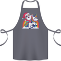 Christmas Santa Claus On a Unicorn Xmas Cotton Apron 100% Organic Steel