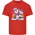Christmas Santa Claus On a Unicorn Xmas Kids T-Shirt Childrens Red