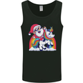 Christmas Santa Claus On a Unicorn Xmas Mens Vest Tank Top Black
