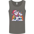 Christmas Santa Claus On a Unicorn Xmas Mens Vest Tank Top Charcoal
