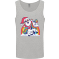 Christmas Santa Claus On a Unicorn Xmas Mens Vest Tank Top Sports Grey