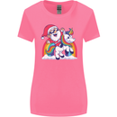 Christmas Santa Claus On a Unicorn Xmas Womens Wider Cut T-Shirt Azalea