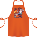 Christmas Santa Naughty List Funny Xmas Cotton Apron 100% Organic Orange