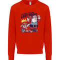Christmas Santa Naughty List Funny Xmas Kids Sweatshirt Jumper Bright Red